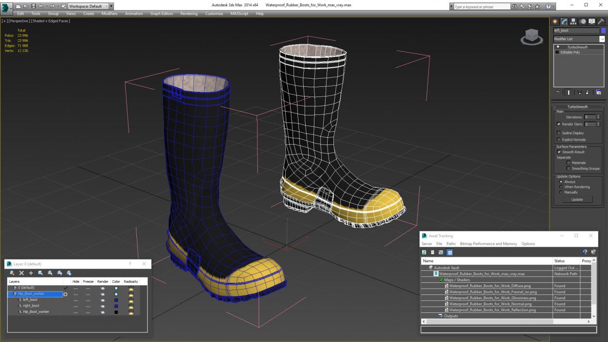 Waterproof Rubber Boots for Work 3D