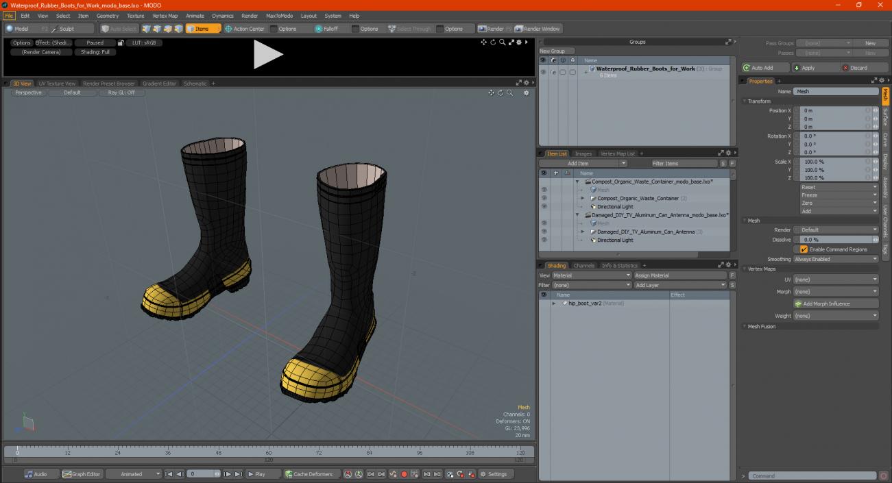 Waterproof Rubber Boots for Work 3D