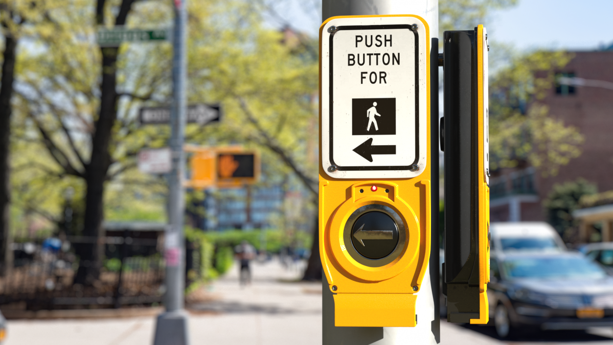 3D model NYC Crosswalk Button