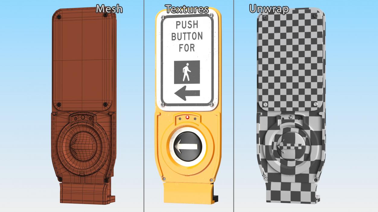 3D model NYC Crosswalk Button