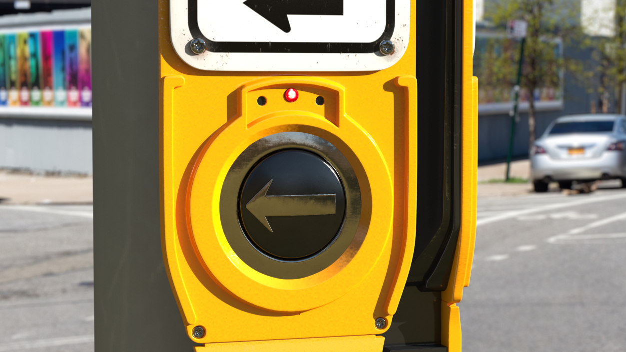 3D model NYC Crosswalk Button