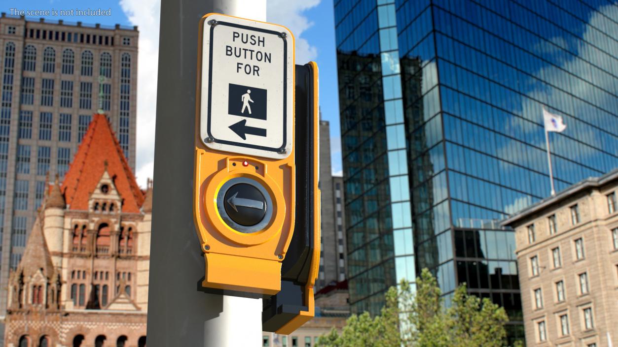 3D model NYC Crosswalk Button