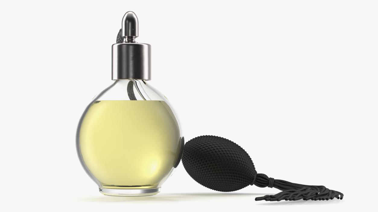 3D Perfume Bottle with Silver Hose Pump