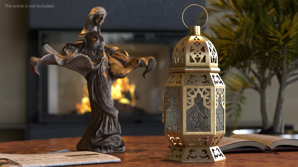 Metal Moroccan Lantern 3D