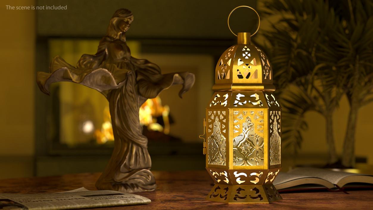 Metal Moroccan Lantern 3D