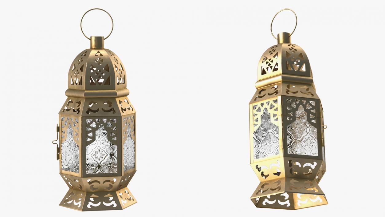 Metal Moroccan Lantern 3D