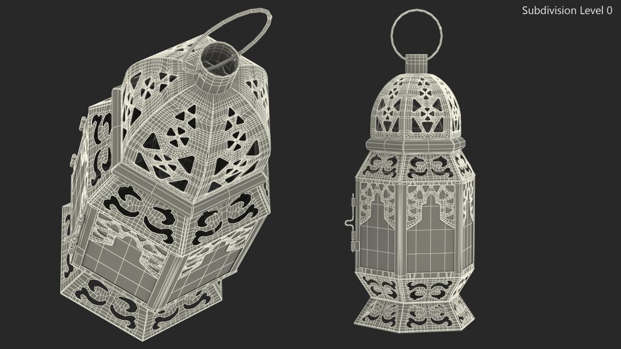 Metal Moroccan Lantern 3D