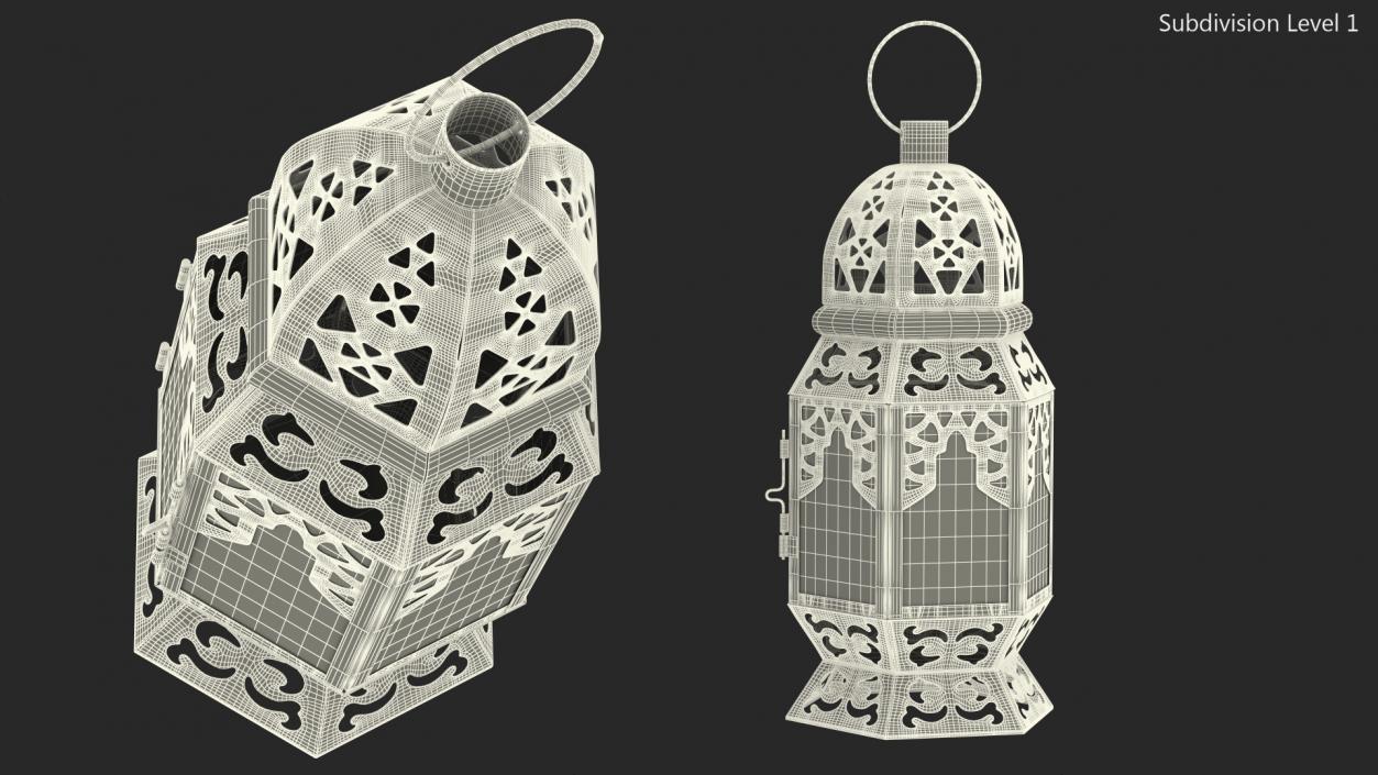 Metal Moroccan Lantern 3D