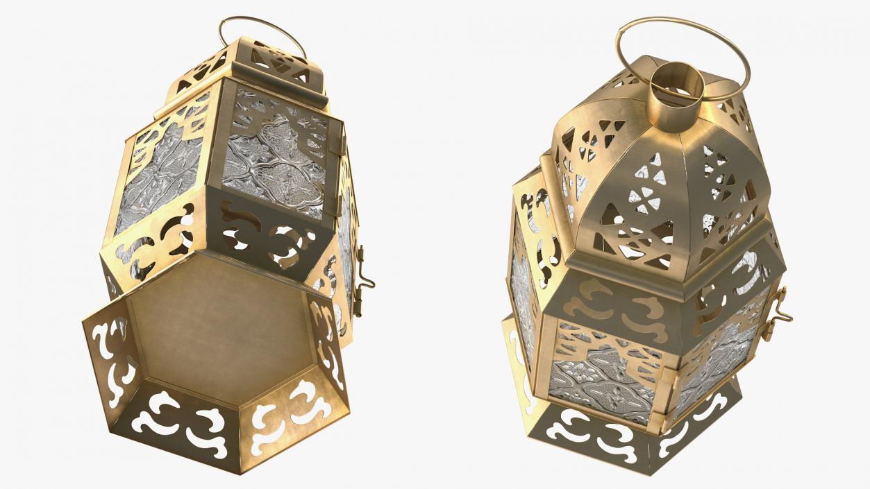 Metal Moroccan Lantern 3D