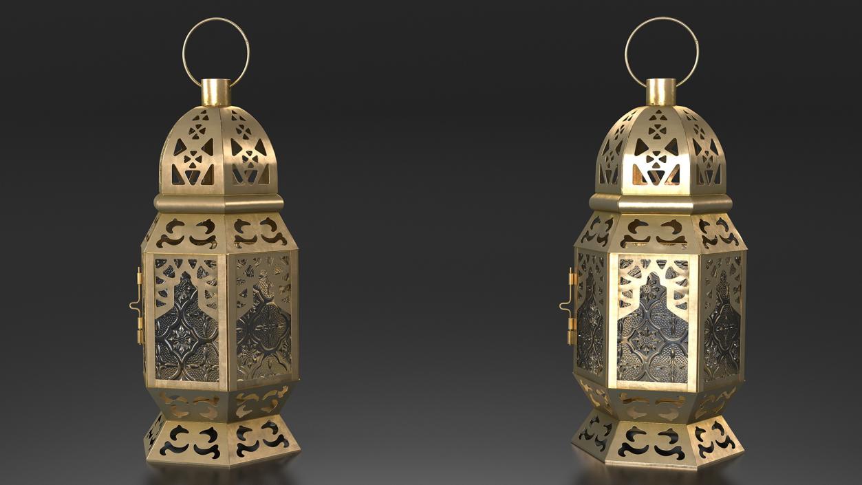 Metal Moroccan Lantern 3D