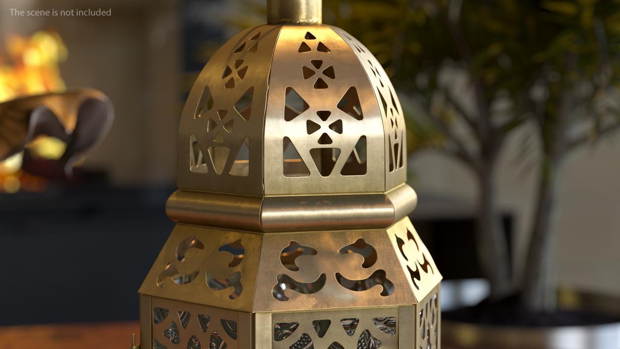 Metal Moroccan Lantern 3D