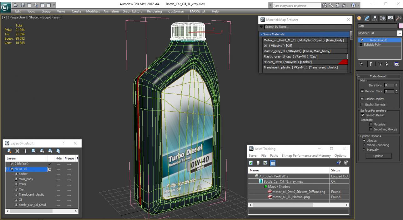 Bottle Car Oil 1L 3D