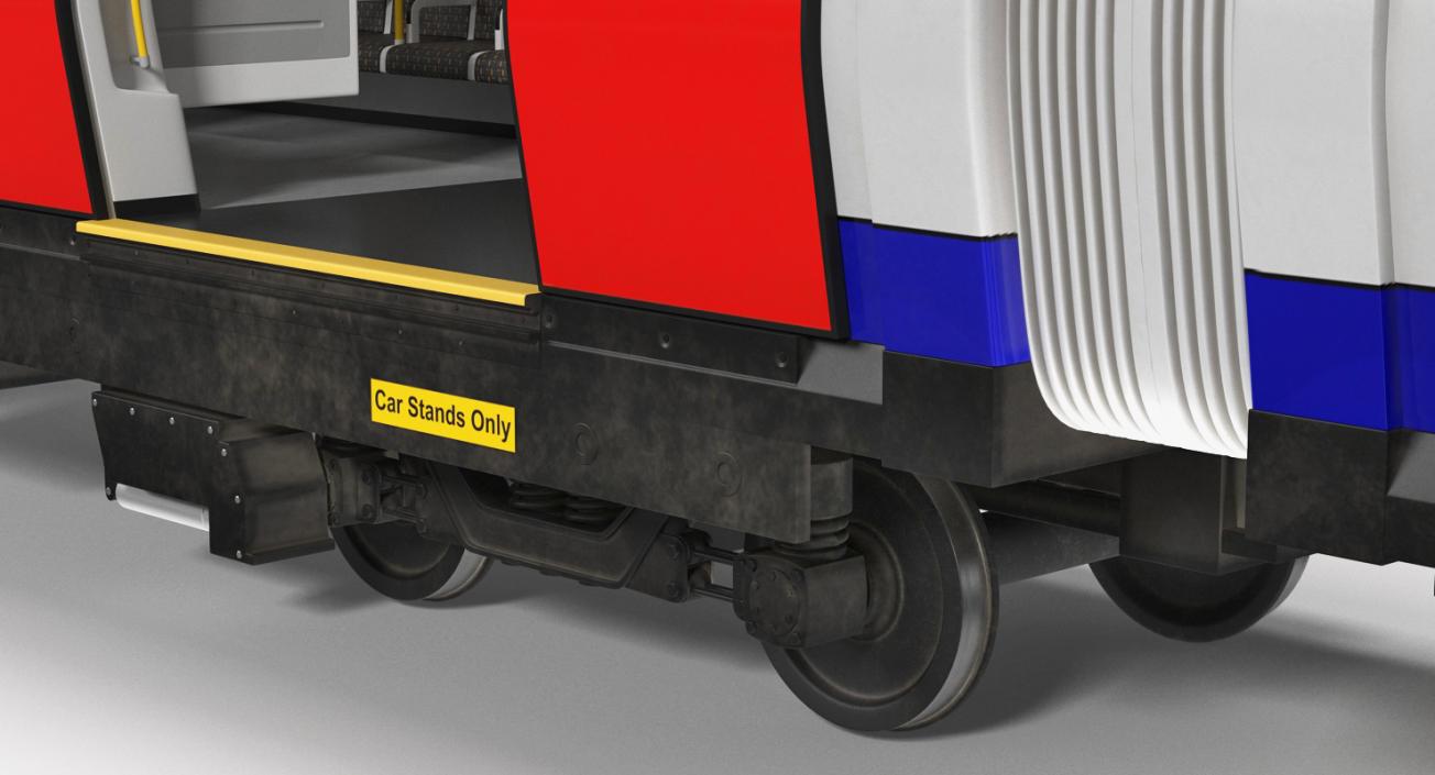 London Subway Train S8 Rigged 3D model