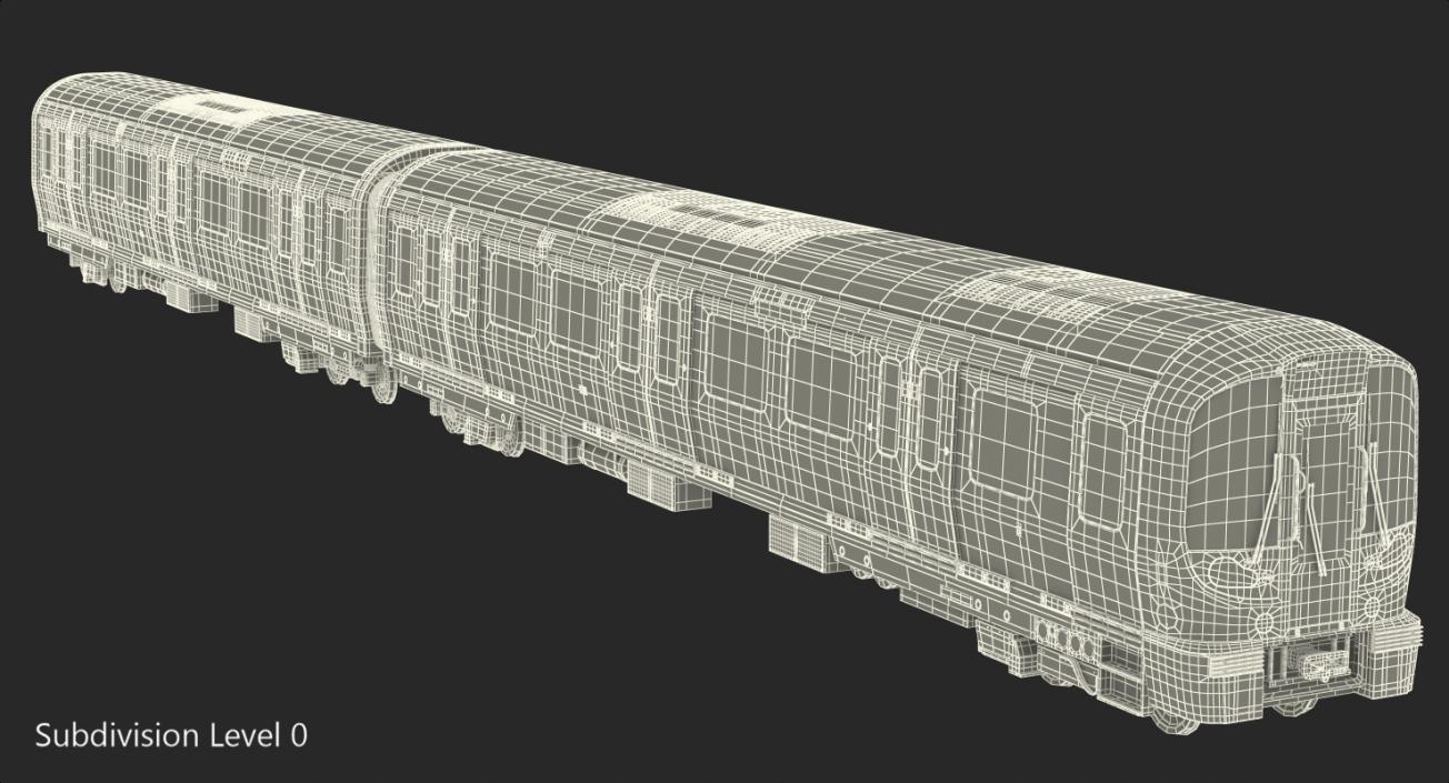 London Subway Train S8 Rigged 3D model