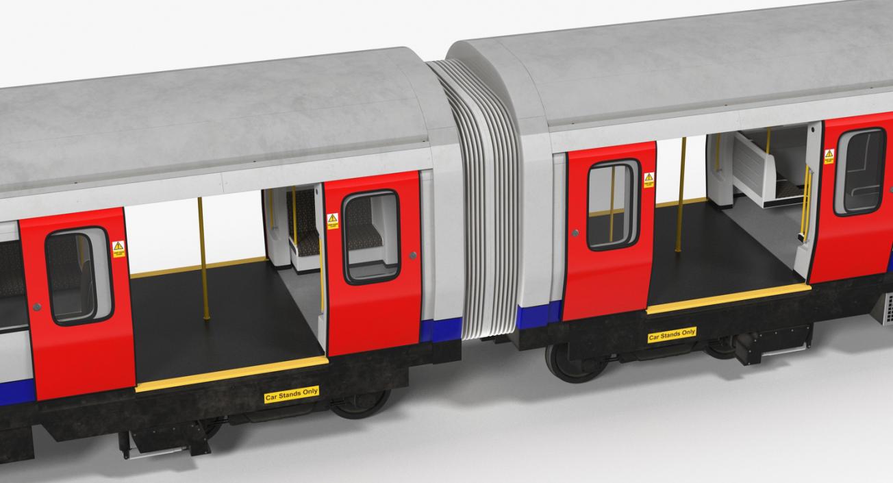 London Subway Train S8 Rigged 3D model