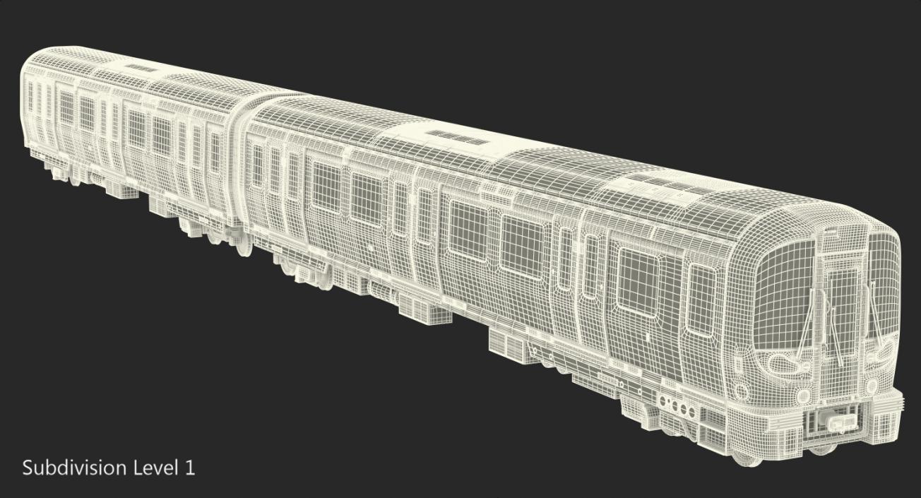 London Subway Train S8 Rigged 3D model