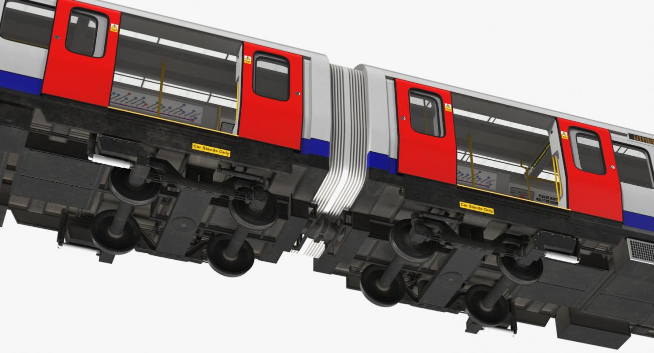 London Subway Train S8 Rigged 3D model