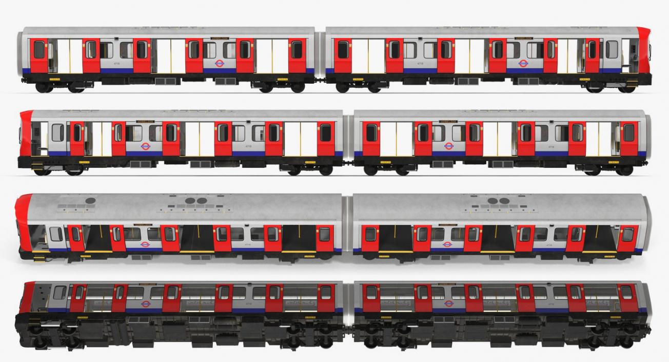 London Subway Train S8 Rigged 3D model