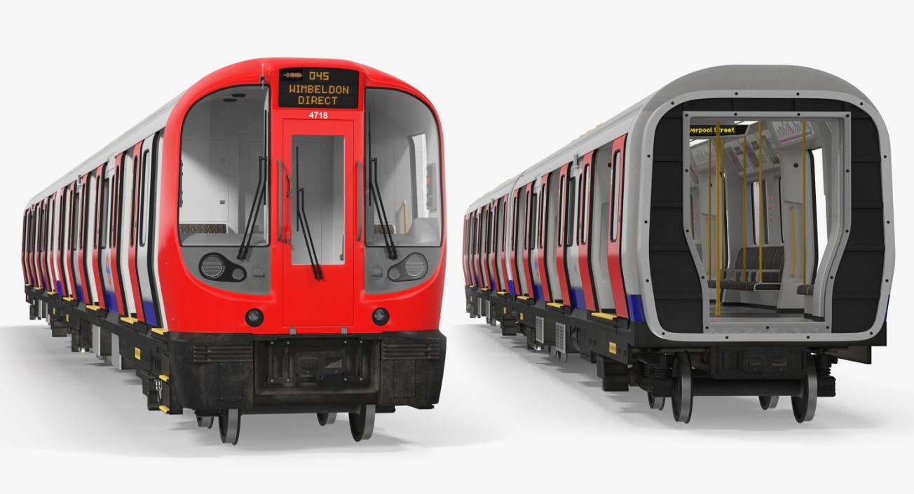 London Subway Train S8 Rigged 3D model