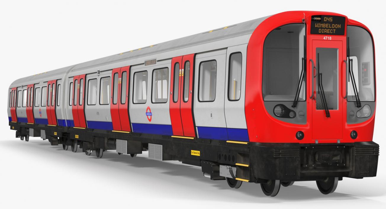 London Subway Train S8 Rigged 3D model