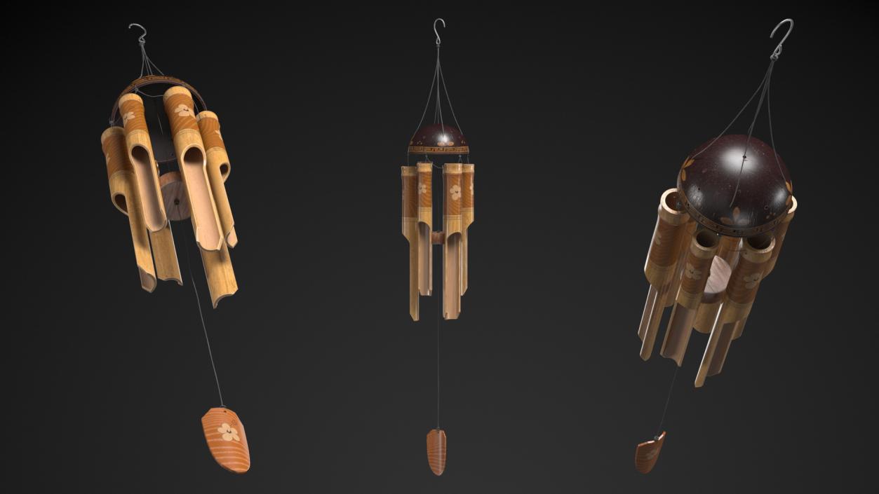 3D Bamboo Wind Chimes model