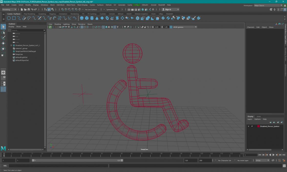 Disabled Person Symbol 3D