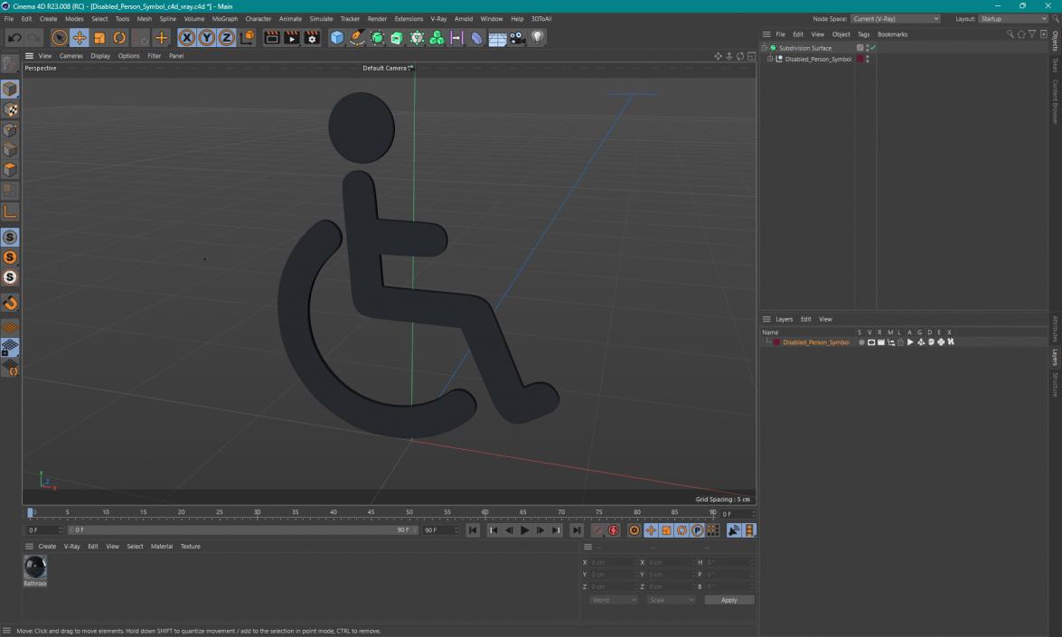 Disabled Person Symbol 3D