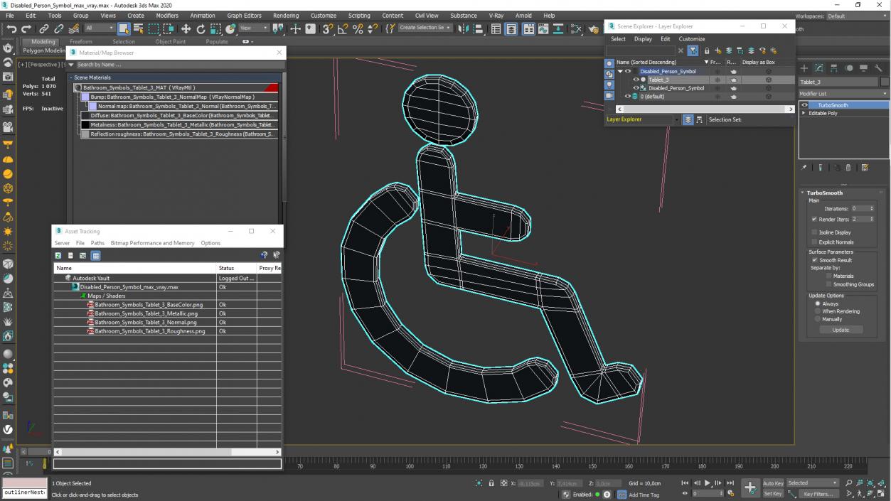 Disabled Person Symbol 3D