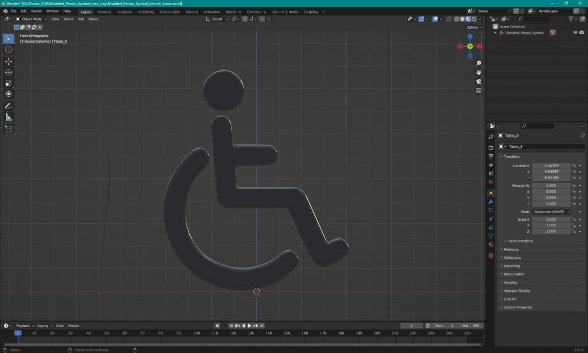 Disabled Person Symbol 3D