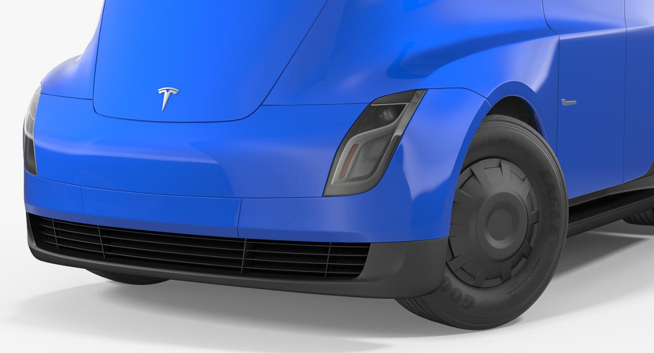 3D Electric Semi Truck Tesla Simple Interior