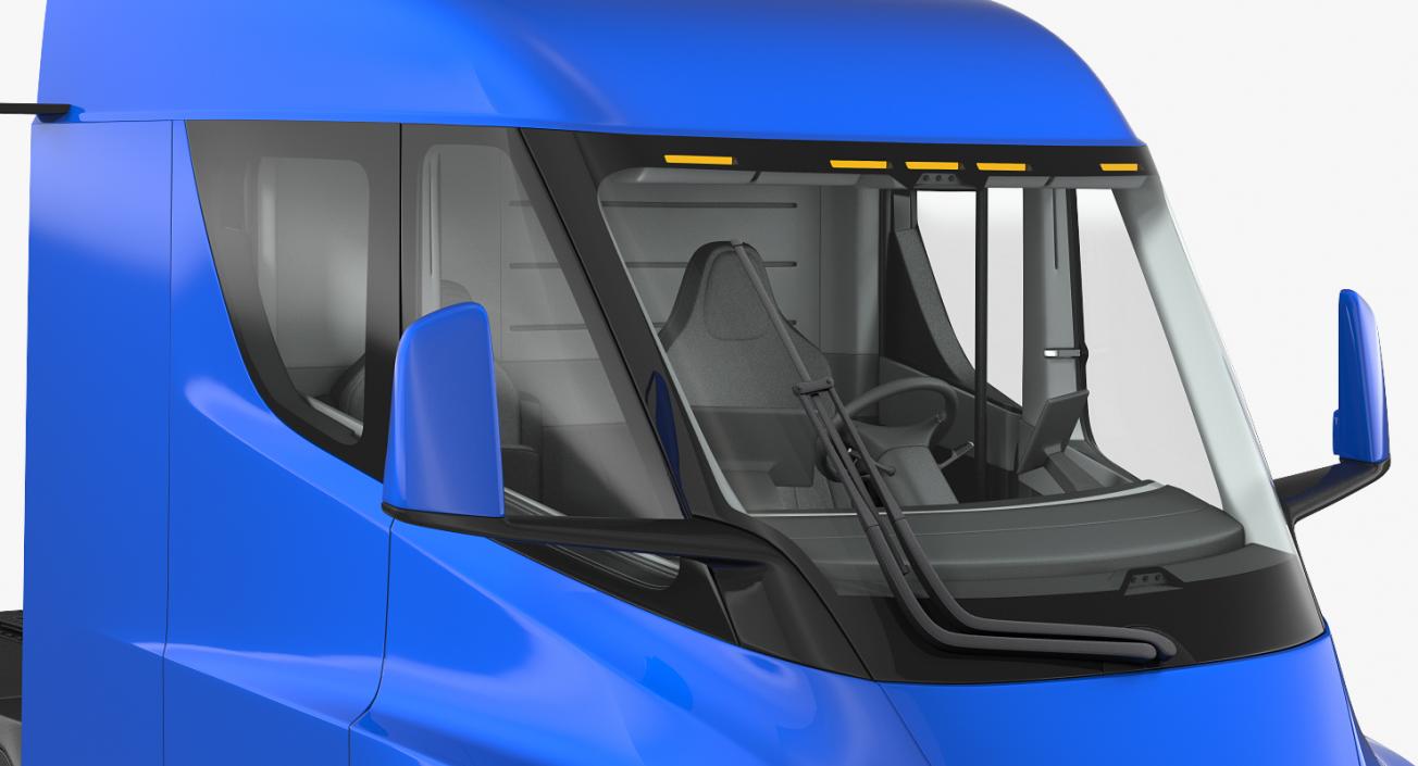 3D Electric Semi Truck Tesla Simple Interior