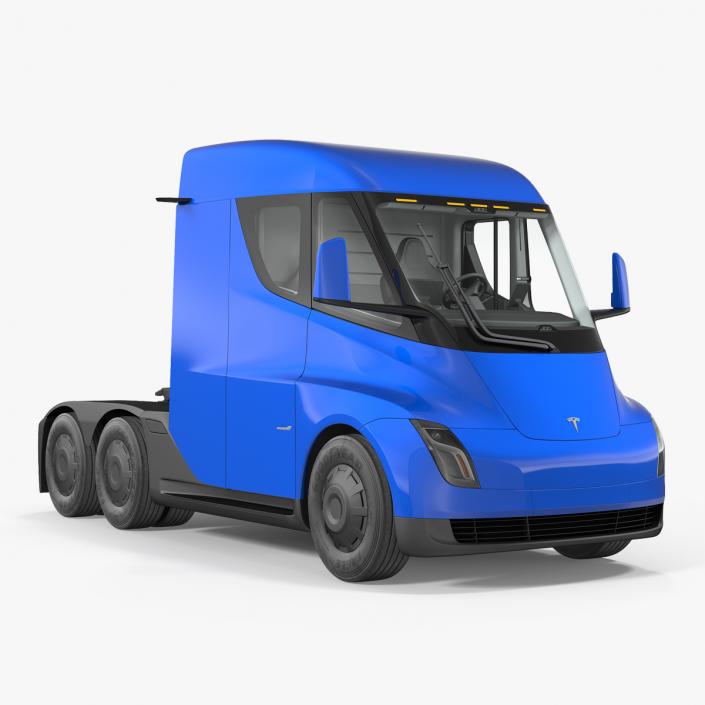 3D Electric Semi Truck Tesla Simple Interior