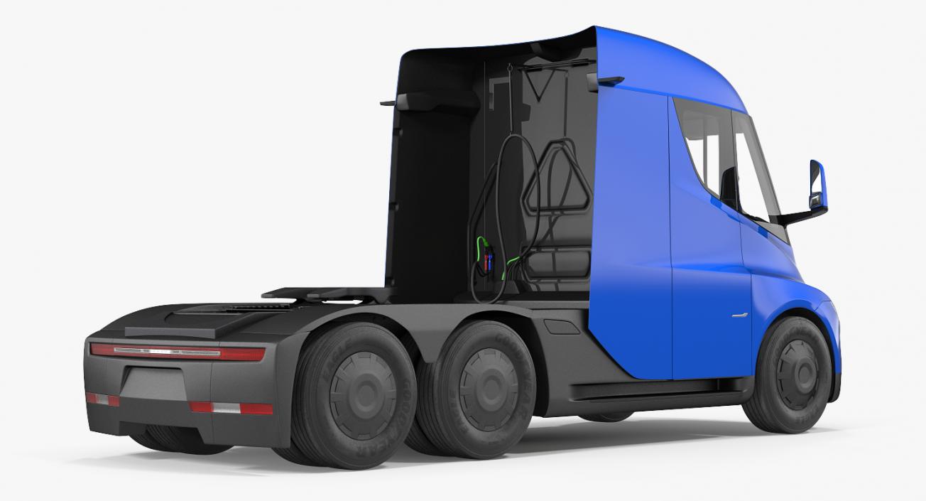 3D Electric Semi Truck Tesla Simple Interior