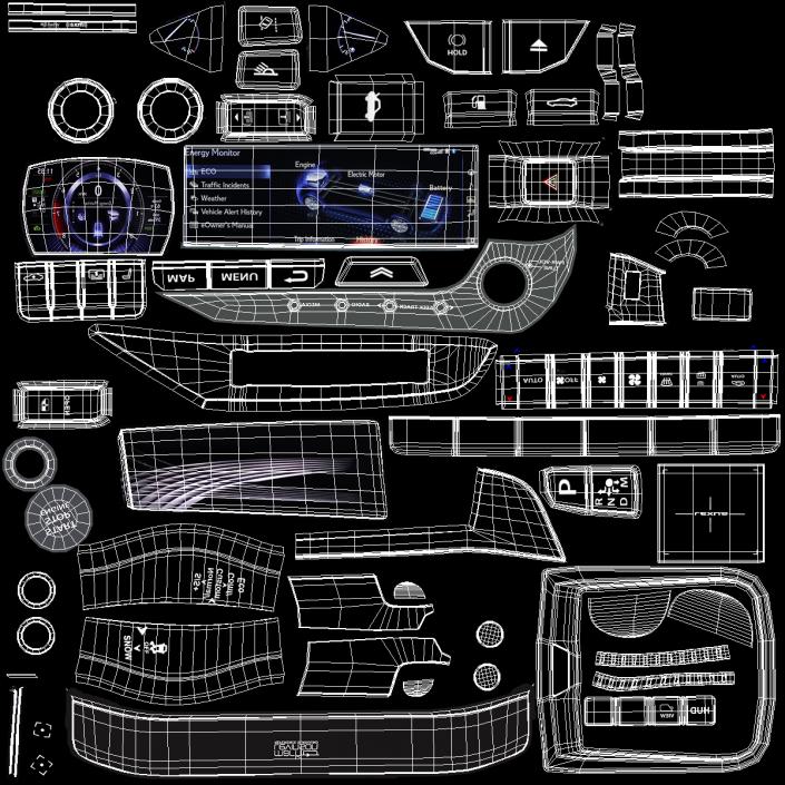 Lexus LS 500 2018 Rigged 3D model