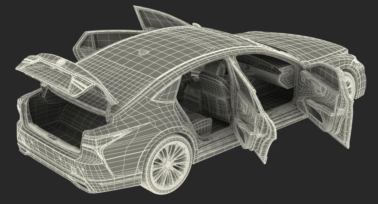 Lexus LS 500 2018 Rigged 3D model