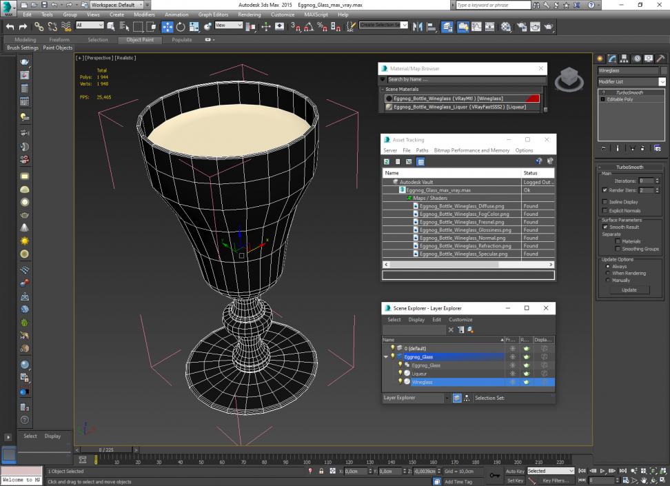 3D Eggnog Glass1 model