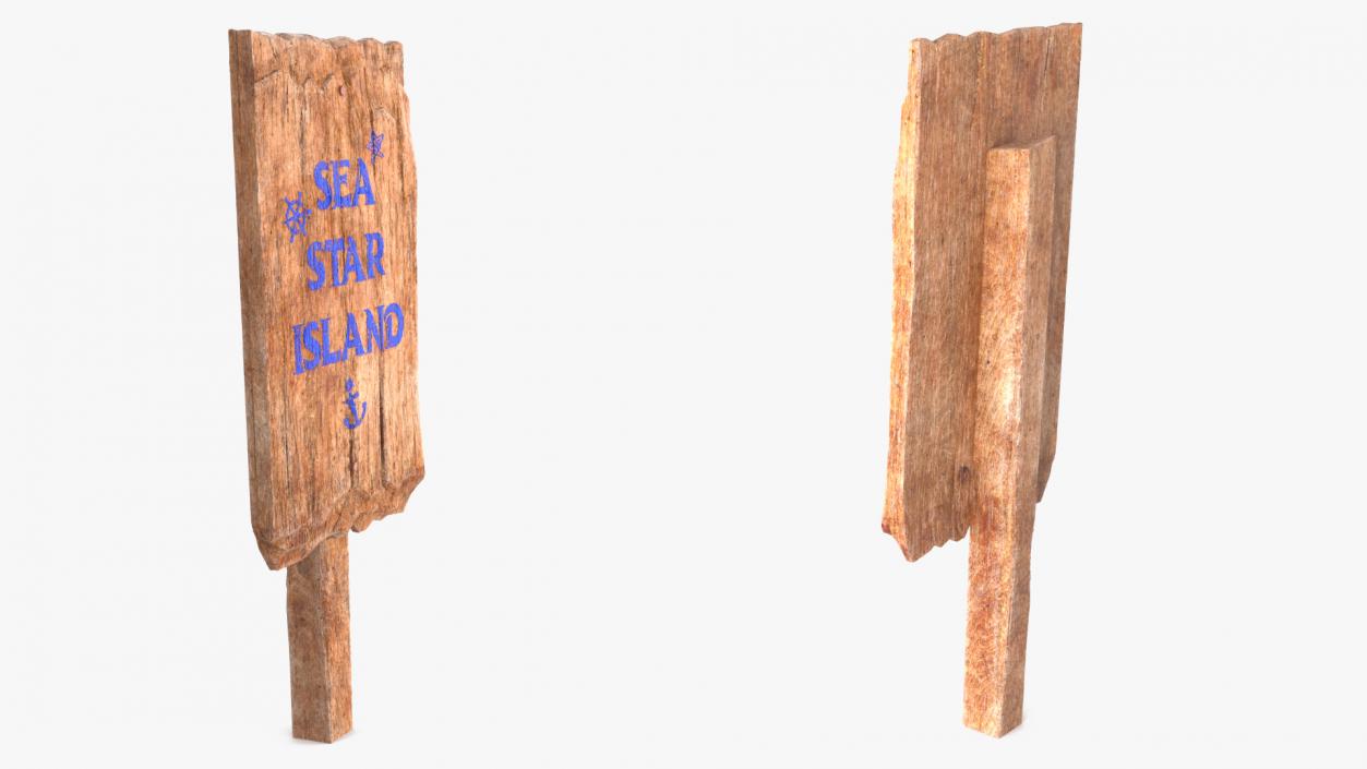 Aged Wooden Rustic Sign Board 3D model