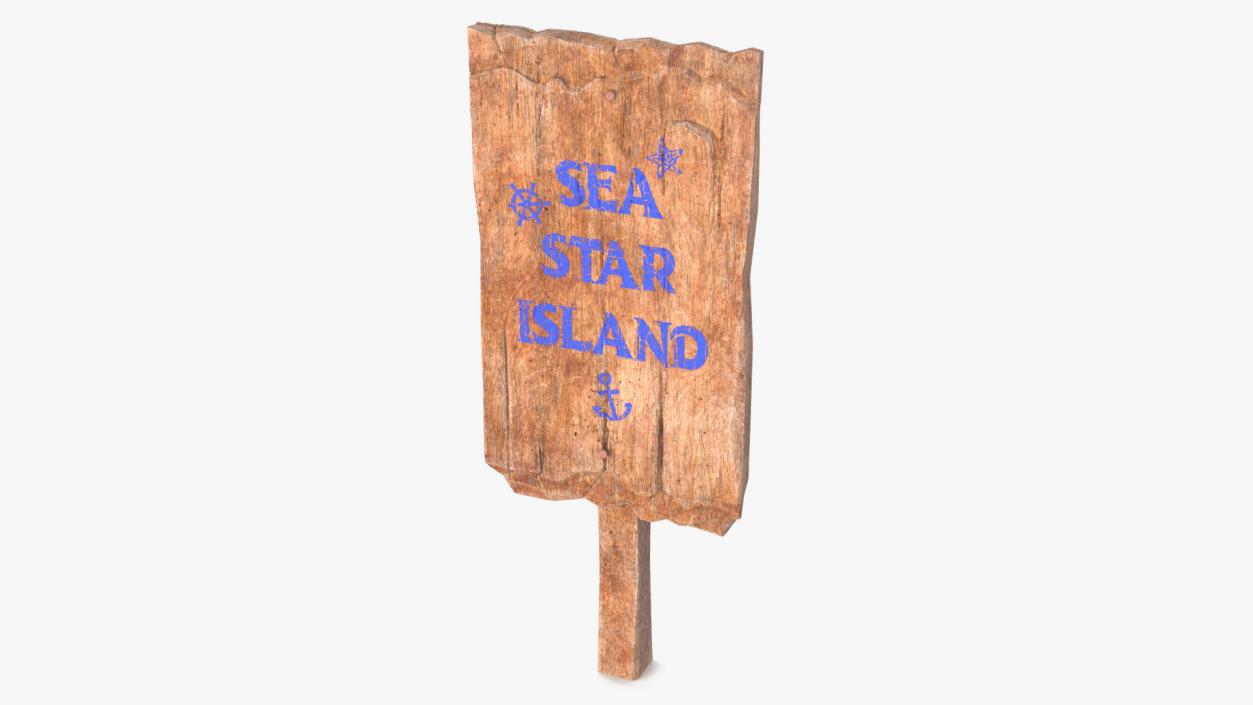 Aged Wooden Rustic Sign Board 3D model