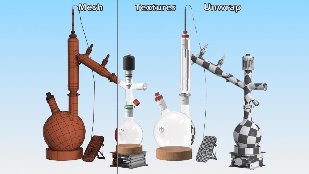 Distillation Kit With Thermometer Kangaroo 3D