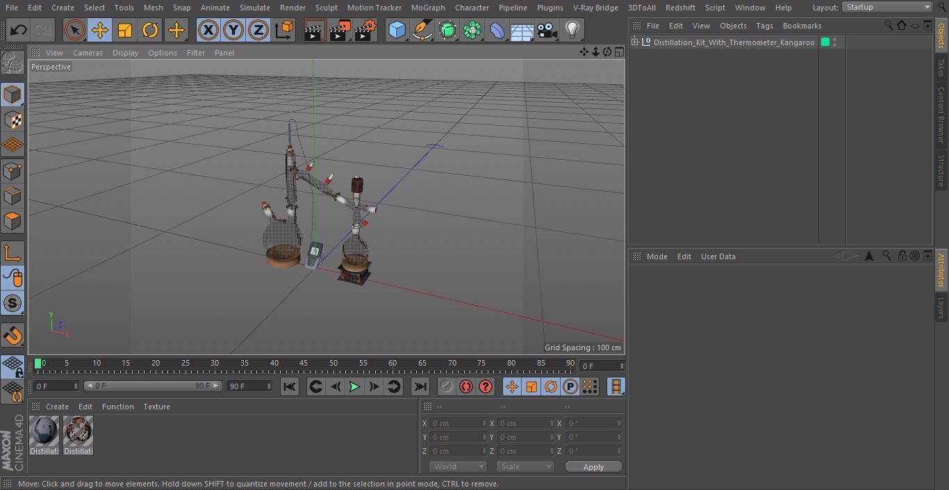 Distillation Kit With Thermometer Kangaroo 3D