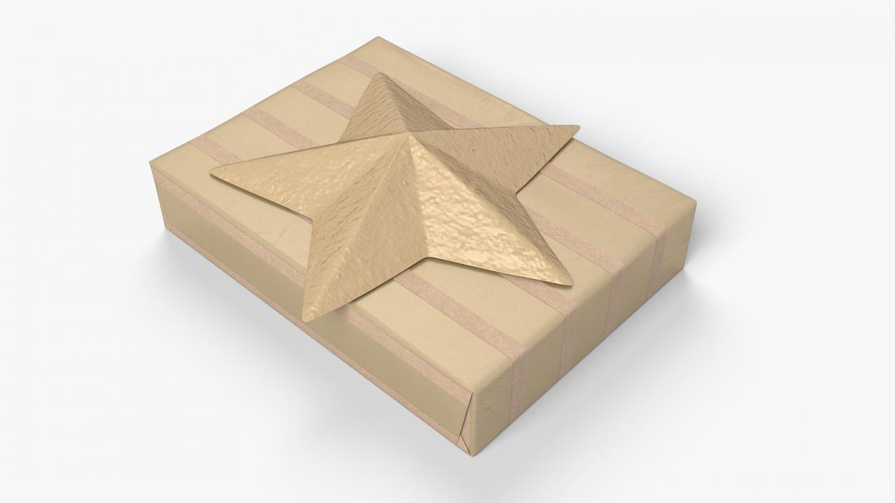 3D model Wrapped Gift Box with Star Bow