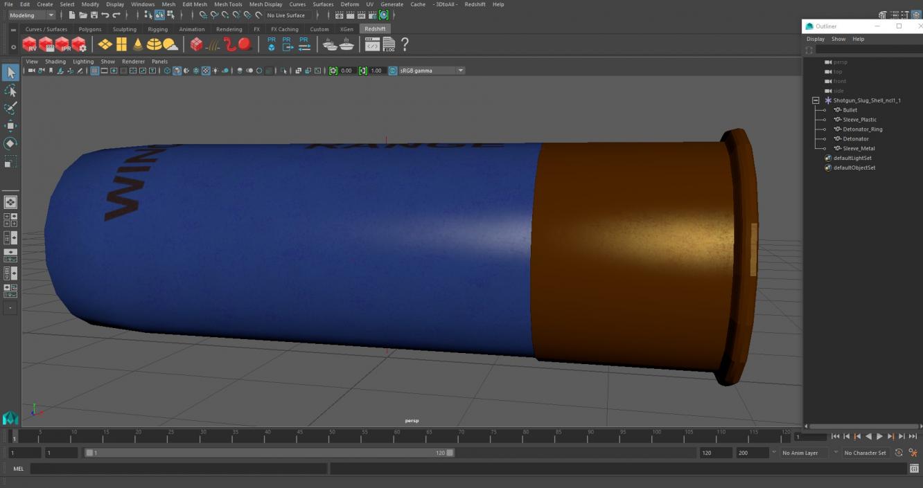 3D Shotgun Slug Shell model