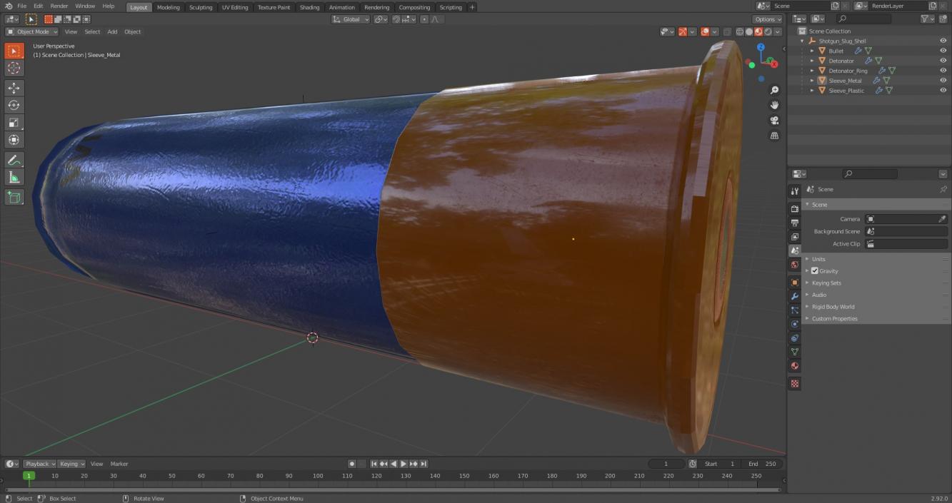 3D Shotgun Slug Shell model