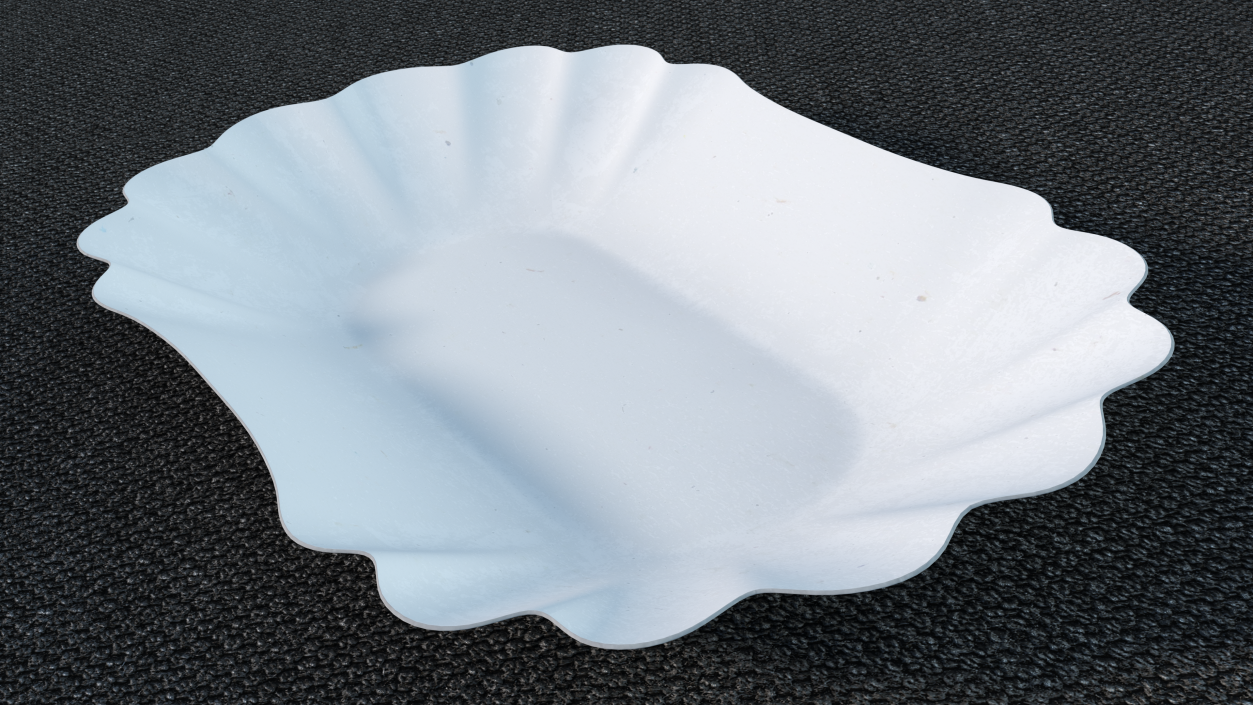 3D White Curly Paper Plate model