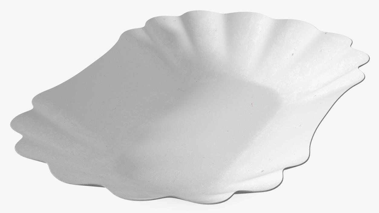 3D White Curly Paper Plate model