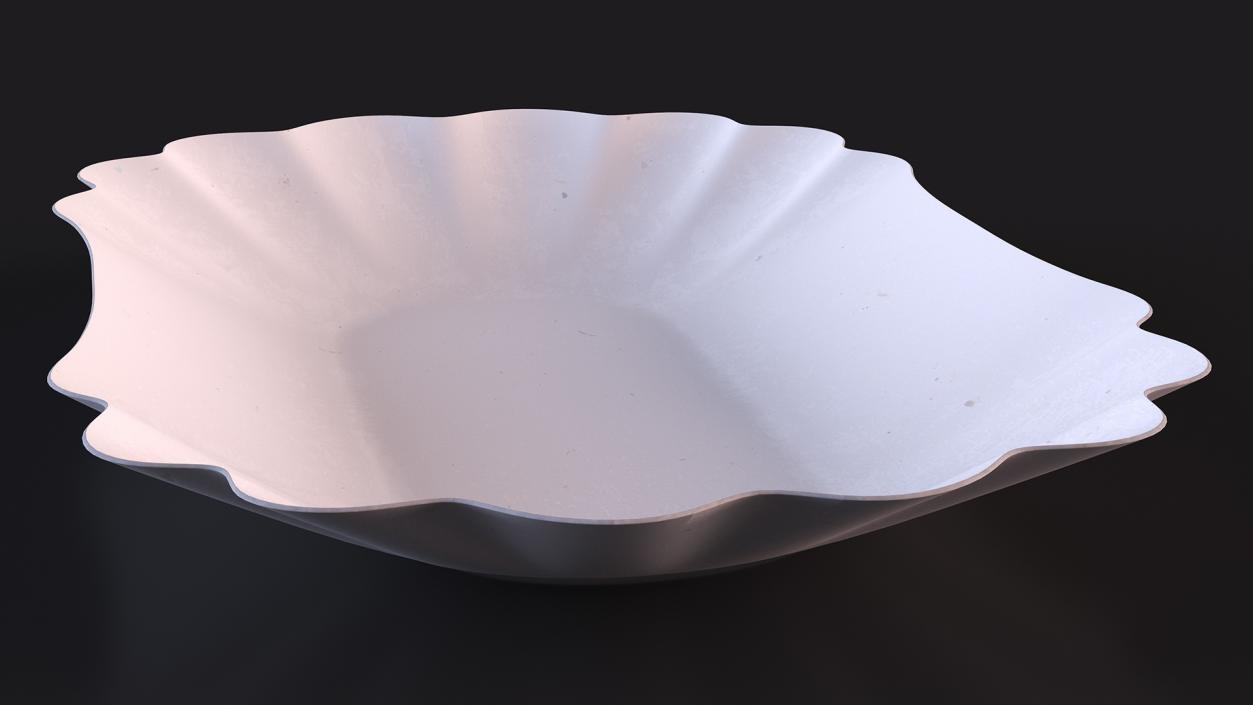 3D White Curly Paper Plate model