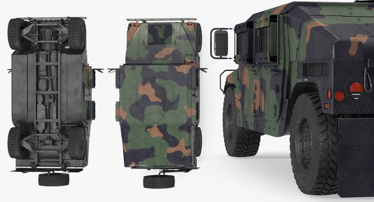 3D Humvee M1151 Simple Interior Camo model