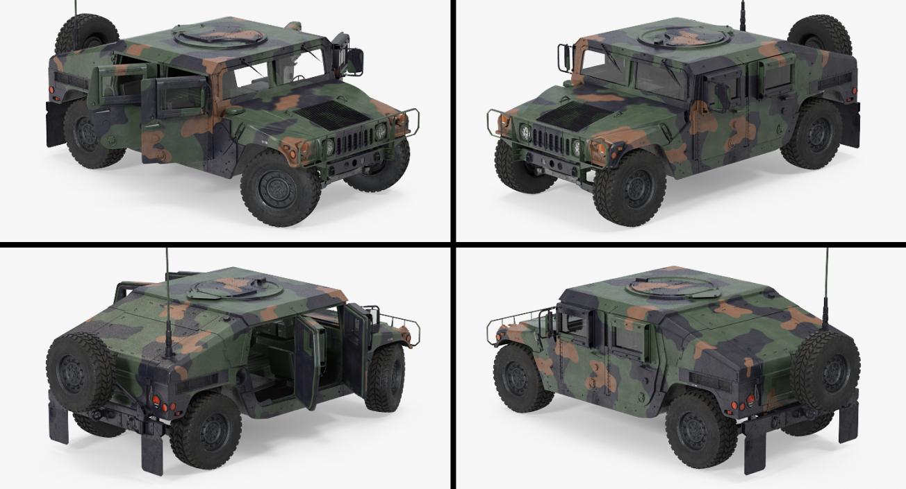 3D Humvee M1151 Simple Interior Camo model