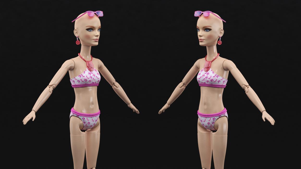 Barbie Doll Swimsuit T-pose 3D