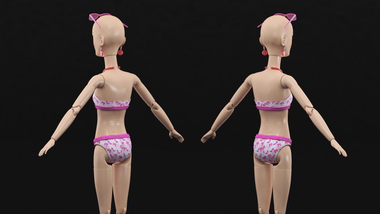 Barbie Doll Swimsuit T-pose 3D